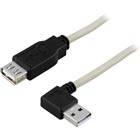 USB 2.0 kaapeli A-tyyppi uros kulmaliitin - A-tyyppi naaras, 0,2m