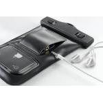 CELLULARLINE VOYAGERMUSICCCBK, vesitiivis puhelinpussi 3,5 mm stereokuulokkeilla.