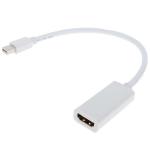 Mini DisplayPort uros - HDMI naaras adapteri, ��ni mukana, valkoinen