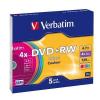 VERBATIM DVD+RW LEVY 5kpl 4,7GB DVD+RW 4X