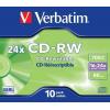 VERBATIM CD-RW LEVY 10kpl RETAIL 700 MB (24x nopeus)