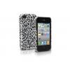SBS Puhelinsuoja, TOON, LFCW40PWS, iPhone4/4S, musta-valkoinen leopardikuvio, kovaa ja kest�v�� muovia