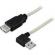 USB 2.0 kaapeli A-tyyppi uros kulmaliitin - A-tyyppi naaras, 0,2m