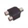 RCA-adapteri, 1 x RCA naaras - 2 x RCA naaras