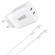Wave 35W Pikalataava GaN -verkkolaturi, 2 x USB Type-C + USB Type-C -> USB Type-C -kaapeli, Valkoinen