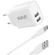 WAVE 17W Verkkolaturi, 2 x USB-A + USB Type-C -kaapeli, Valkoinen