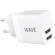 WAVE VERKKOLATURISOVITIN 2 x USB 17W, Valkoinen