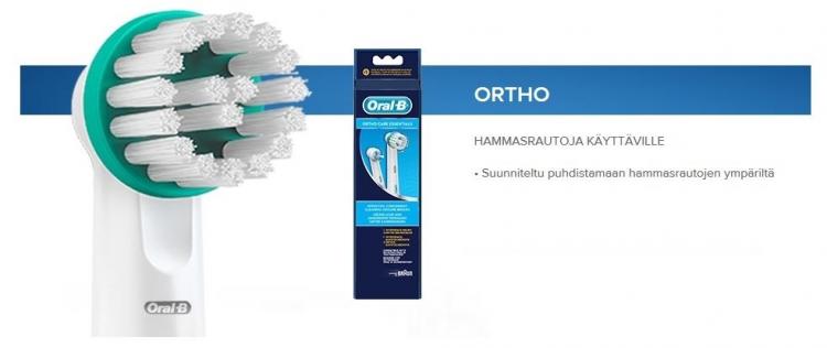 BRAUN VAIHTOHARJA ORAL-B EB-Ortho Kit ORAL-B Ortho Care 2 vaihtoharjaa + 1kpl Interspace vaihtoharja