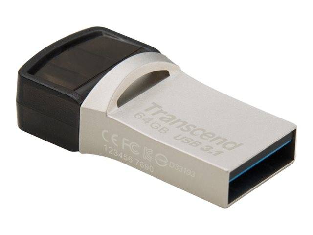 TRANSCEND 64GB TYPE-C-USB 3.0 MUISTITIKKU TS64GJF890S JET FLASH 890