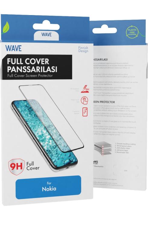 Wave Full Cover Panssarilasi, Nokia G22, Musta Kehys